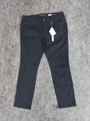 Anthropologie Level 99 Pants Womens 31 Petite Navy Blue Lily