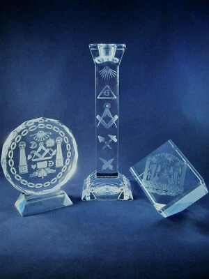 Logen-Glas Einzelstücke m. Freimauer-Motiv freemason glass - Bild 1 von 3