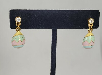 Dan 18K GoldPlated Stunning Collection Seasonal Easter Egg Drop Pierced Earrings