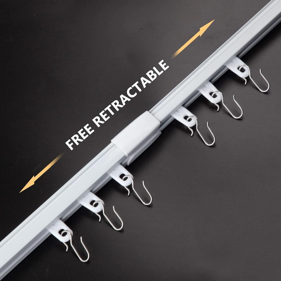 Ceiling Curtain Track,Retractable Ceiling Track for Curtains,4.8-8.15Ft,Room Div - Image 3 of 4