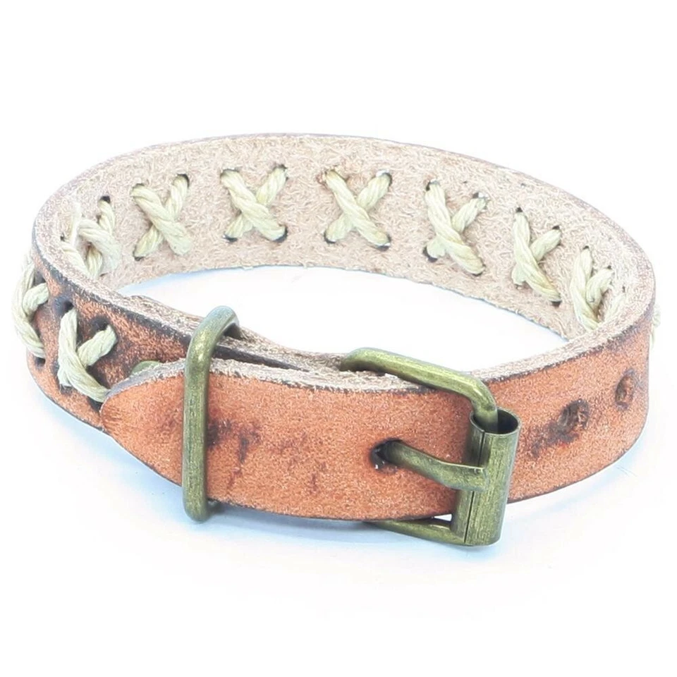 Herren Armband Kunstleder Vintage Surferarmband Biker Kunstlederarmband Rocker - Bild 4 von 4