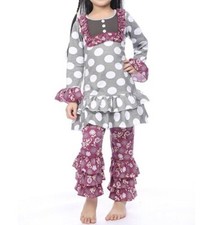 New Kids Girls Toddler Boutique Style Outfit Set 4T