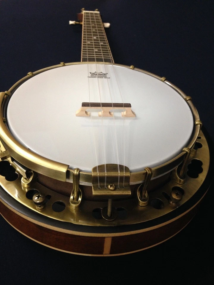 Caraya Concert Size,Flame Maple Resonator Banjo Ukulele,Banjolele+Bag SBJUK-118 - Image 2 of 4