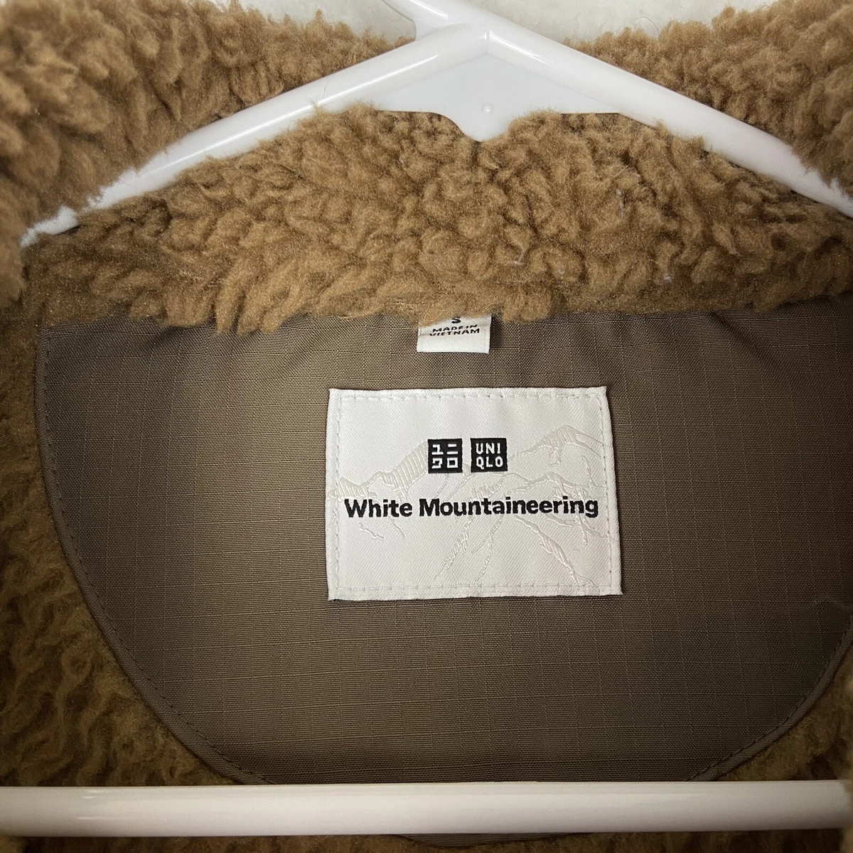 Uniqlo x White Mountaineering Sherpa Fleece Snap-T Pullover S Brown