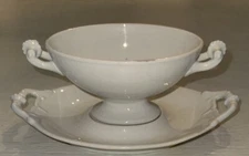 Vtg Bridgwood Ironstone Sauce Bowl Gravy Boat Underplate 2 Pc 10” England White