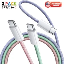 3x iPhone 16 15 Pro Max USB-C to USB-C Cable Fast Charger Type C Charging Cord