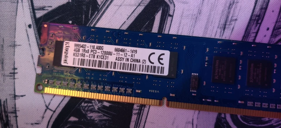 Kingston 8GB (2-Stick) PC3-12800U DDR3 1600 DIMM Desktop RAM 9995402-118.A00G - Image 4 of 4