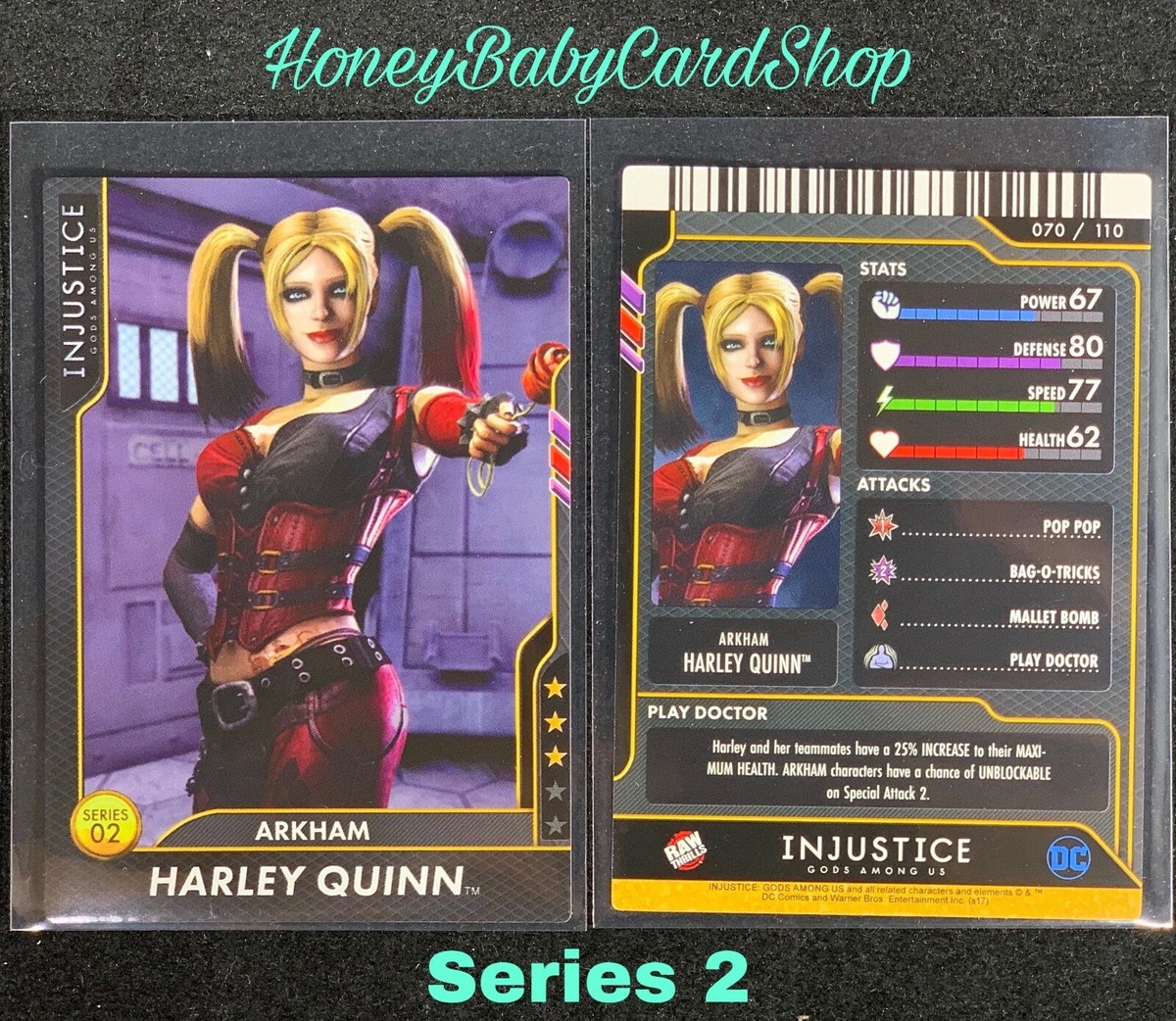 Injustice Arcade GEM MINT S2 Card 70 Arkham Harley Quinn Power - Main Image