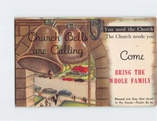 Postcard - Church Invitation Card with Bible Verse and Church Bells Art Print