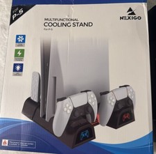 Vertical Stand Cooling Fan Dual Controller Charging Dock For PS5 Three Spd