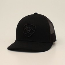 Ariat Mens Baseball Cap Snapback Patch Logo Black