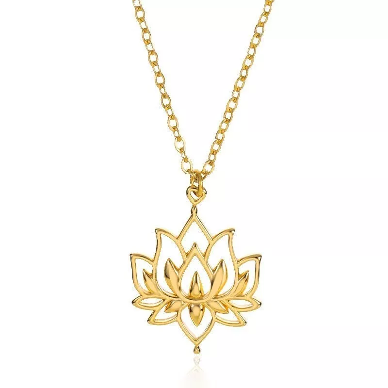 18k gold on sale lotus pendant