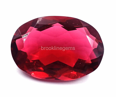 Lab Created Certified 150 Ct Oval Cut Transparent Red Topaz Loose Gemstone 4AUJ