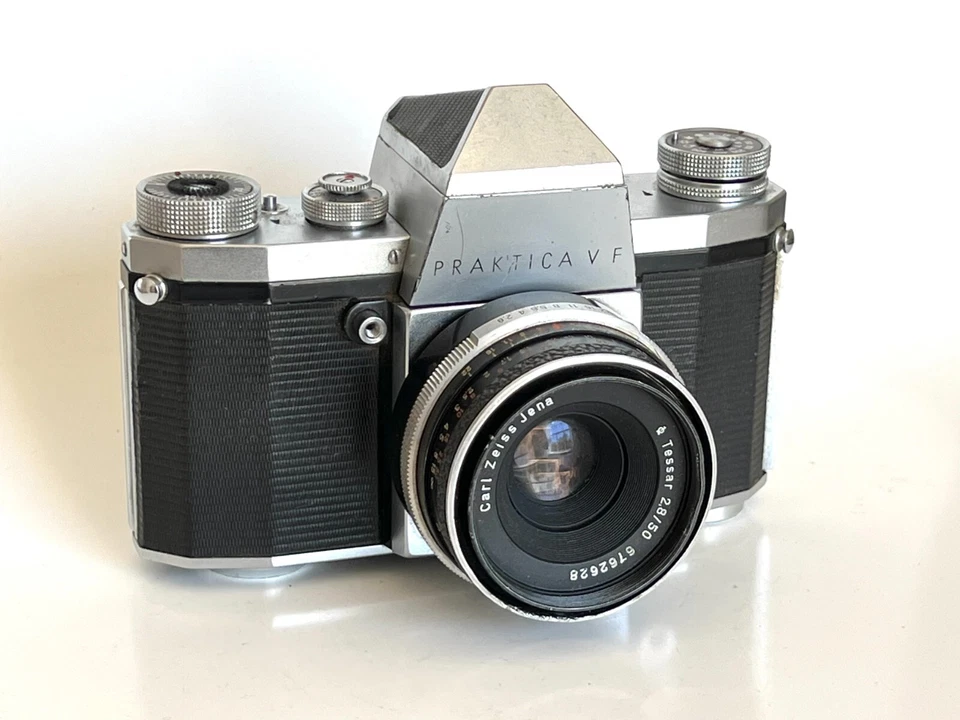 Objetivo Praxis VF, 35 mm SLR, Alemania Oriental, Carl Zeiss Jena Tessar f2,8 50 mm Foto 4 de 4