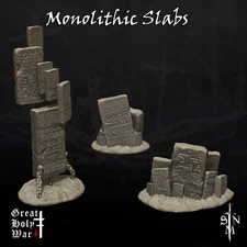 Monolithic Slabs - Amazing Herdstone - Dark Ritual Script Engraved in Stone