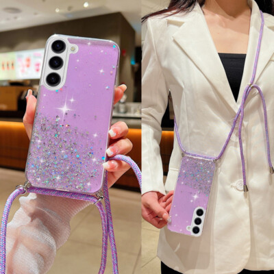 Hülle mit Band Handykette für Samsung S25 S24 Ultra S23 FE A16 A54 A14 Soft Case