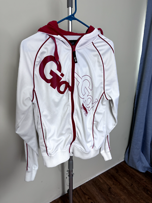 ジャケット・アウター gioi Gio Goi Mens White Red Hooded Jacket Rare Zip Up Small Used | eBay
