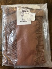 Vintage LaMendola Tan Fishnet Stockings Medium