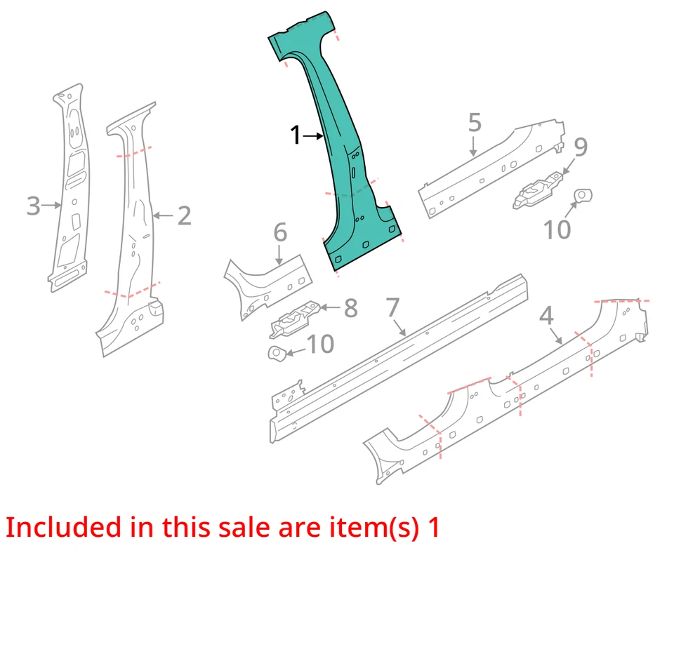 2015-2024 PORSCHE MACAN OEM LEFT CENTER PILLAR *STRUCTURE CUT* Foto 3 de 4