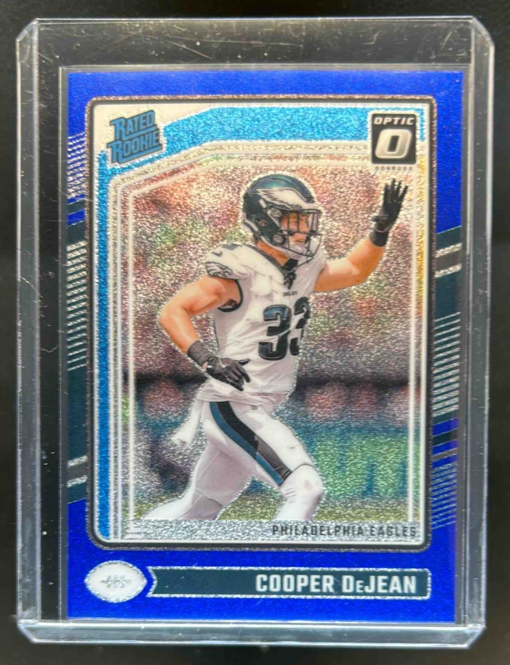 2024 Donruss Optic Cooper DeJean Blue Glitter Rated Rookie #221 Eagles