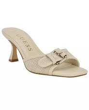 Guess Kitten Heel Sandals Ivory 8 M New $99.00