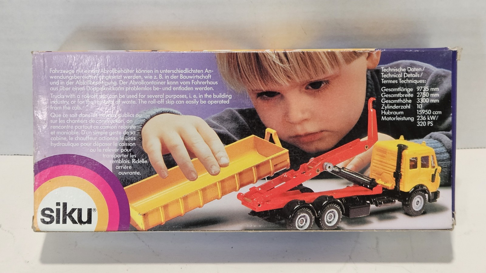 Vtg. Siku Super Series 3125 Abrolkipper Roll-Off Skip Loader w/ Box 1/55