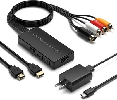 HDMI to RCA and S-Video Converter, Audio Video Converter Adapter Support 720P/10
