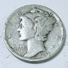 1942 10C Mercury Silver Dime - 90% Silver  Circulated Coin Free Shipping #8336