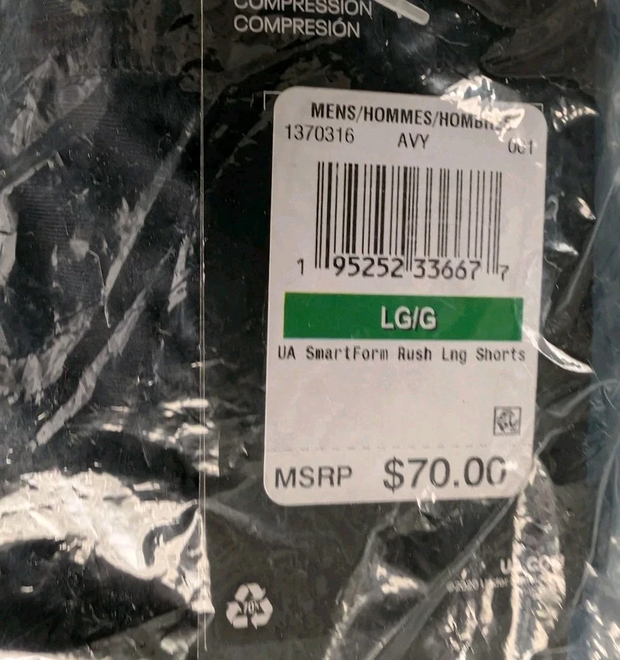 Under Armour Men's SmartForm Long Shorts RUSH Compression L 1370316 001 Large - Image 4 of 4