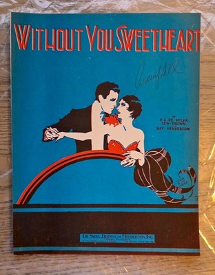 De Sylva Brown Henderson Without You Sweetheart 1927 Sheet Music VG+