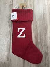 Target Wondershop Red Monogram Knit Christmas Stocking Initial "Z  Z Red Lined