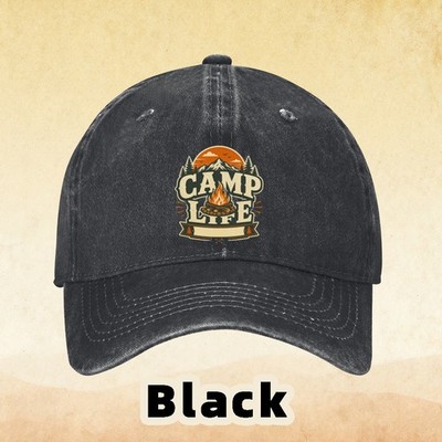 Camp Life Baseball Cap Rustic Outdoor Dad Hat Adjustable