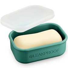 Quatish Compact Leakproof Travel Soap Case, Silicone Soap Box with Draining L...