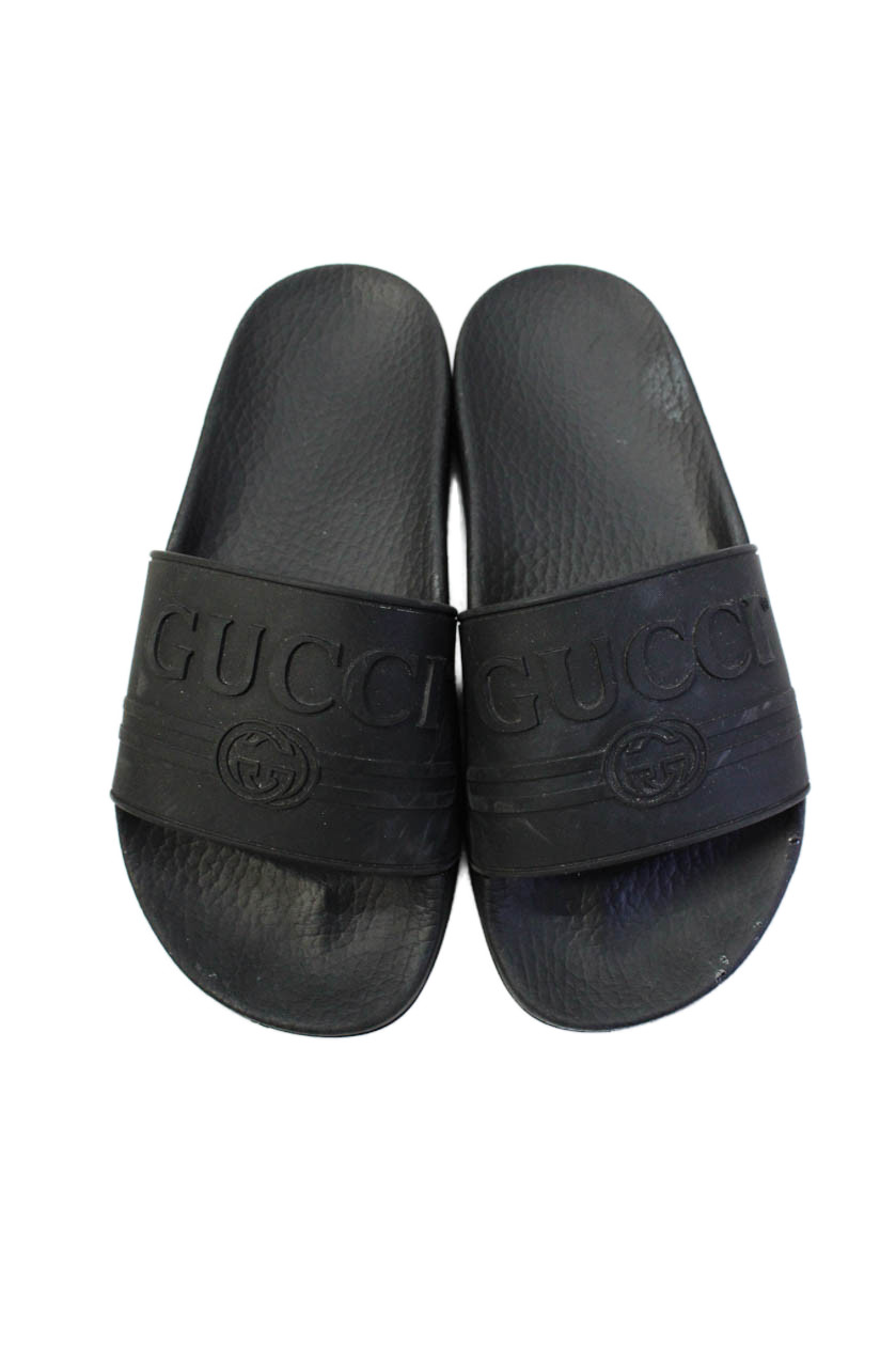 Gucci Womens Monogram Basic Slide Sandals Solid B… - image 6