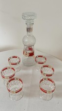 BOTTLE AND SIX GLASSES Vintage