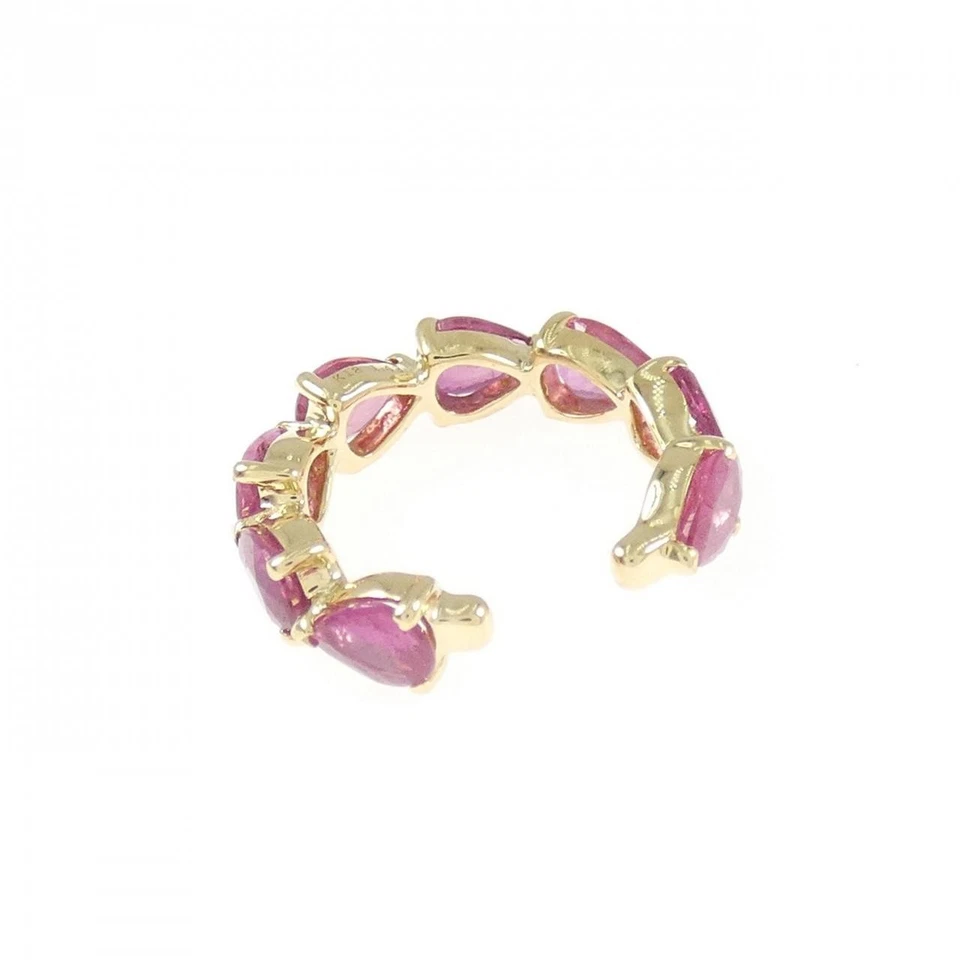 Authentic K18YG Ruby Ear cuff 1.43CT Single Earrings  #230-000-095-9246 - Image 3 of 4