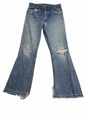 Vintage Levis 746 Bell Bottom Jeans Mens 27X27 Blue Student Flare Made USA 70s