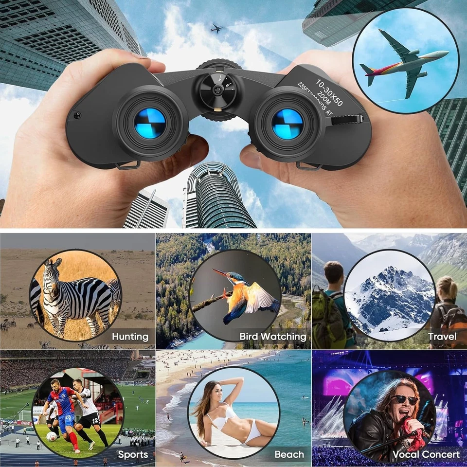 HD Professional 10-30x50 Military Zoom Binoculars for Bird Watching & Hiking - Image 4 of 4