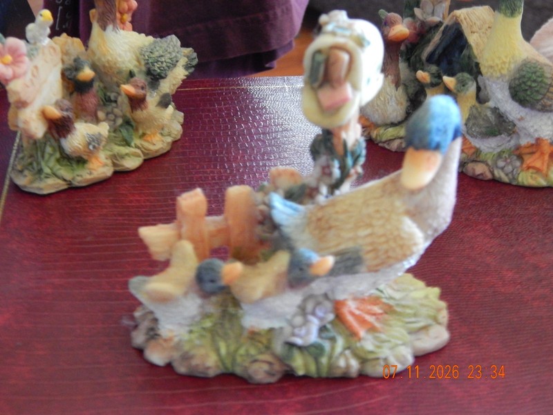 Three Vintage Cornerstone Creations Duck & Duckling Figurines