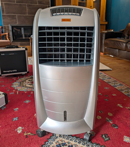 Challenge Portable Evaporative Cooler Grey, Corded Electric, Digital Push Button