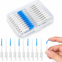 250Pcs Interdental Brushes Dental Floss Picks Tooth Cleaners Silicone Travel UK