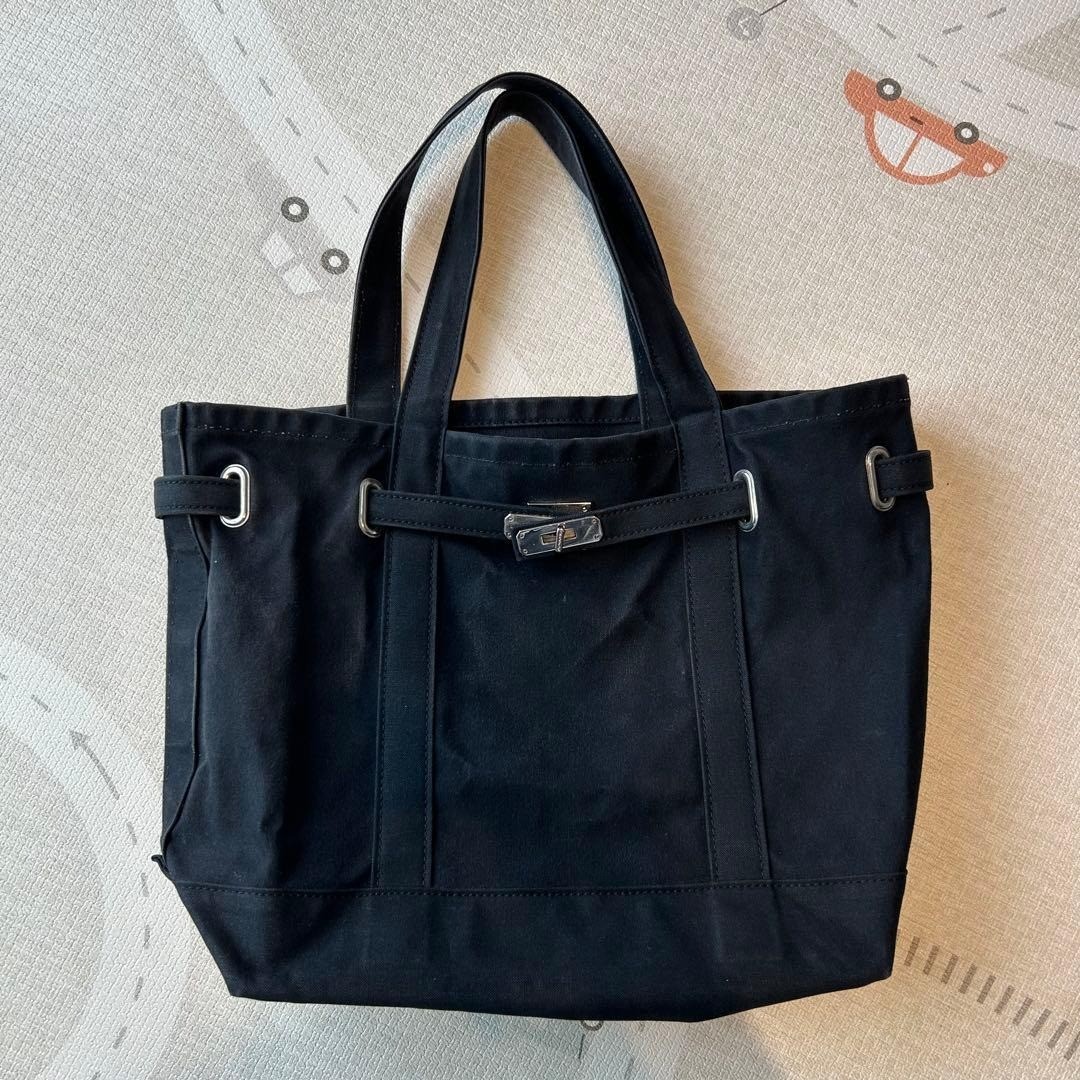 [Used] sita parantica Tote Bag Black Nylon Shoulder Handbag Authentic Japan