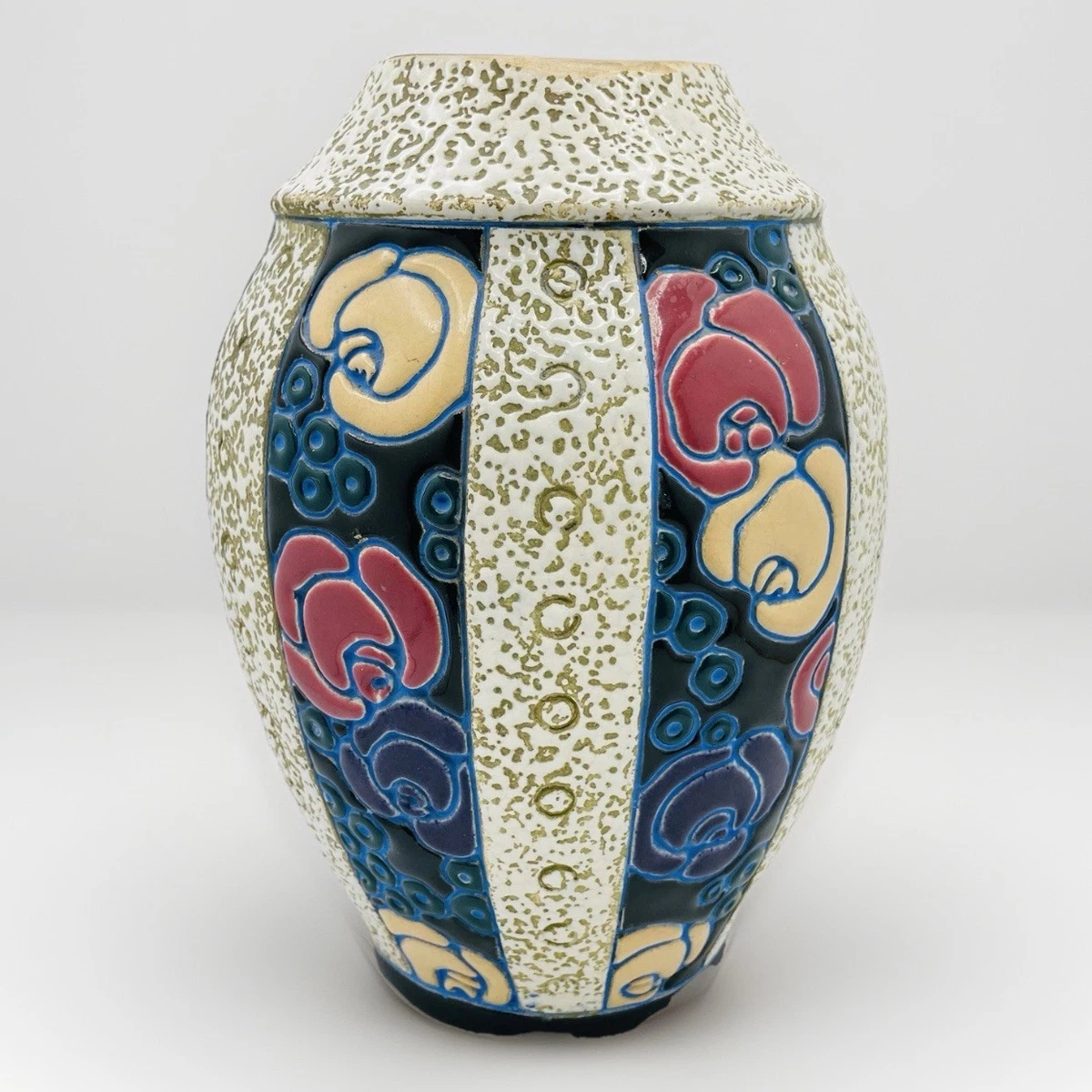 【CZECHOSLOVAKALEAD 】花瓶 Exquisite Union K Czecho-slovakia 1920's Hand Painted 