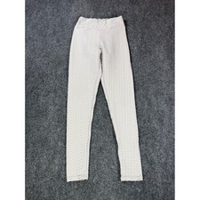 Womens Honeycomb Textured Scrunch Butt Leggings Gray Athleisure Small HB239