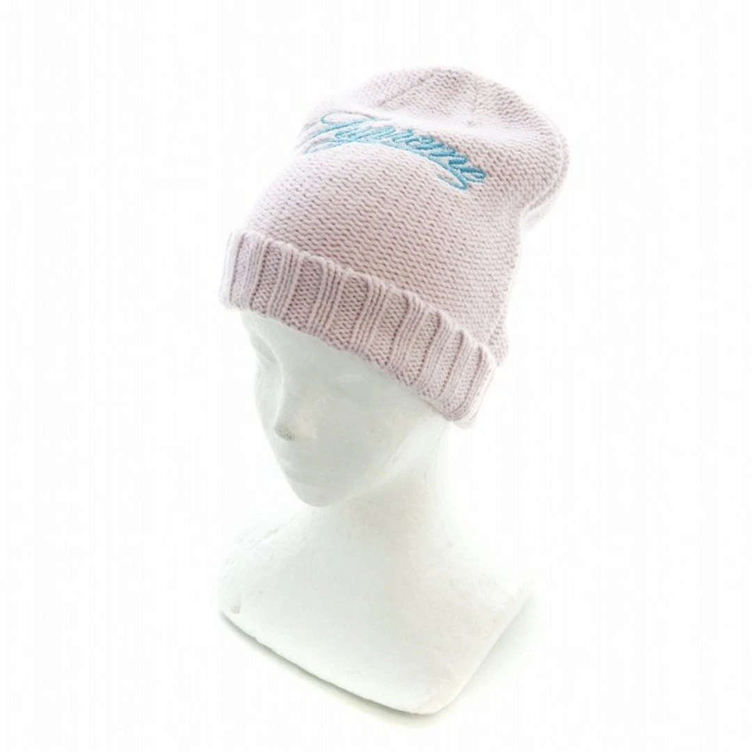 Bonnet bonnet tricot Supreme 21AW logo écriture brodé rose d'occasion 70178c6e91aeb