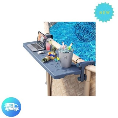 Poolside Swim Up Bar for Round Above-Ground Pools, Foldable Table