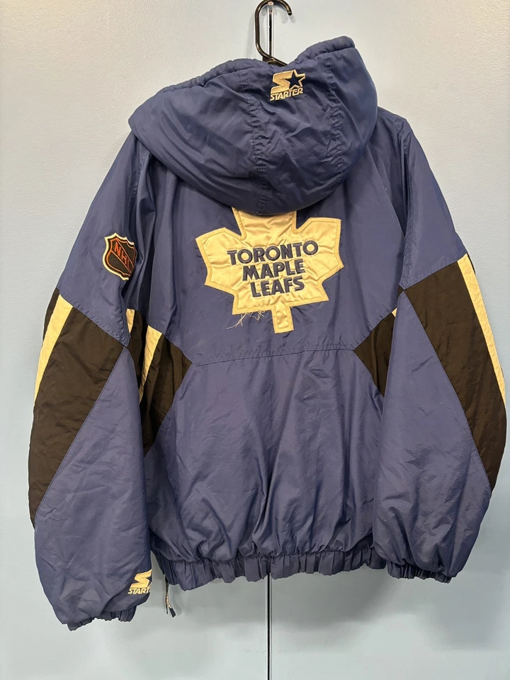 Chaqueta Pullover NHL Toronto Maple Leafs Vintage Rayas Starter Hombres Talla Grande Foto 2 de 4