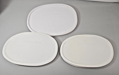 CorningWare Oval Plastic Replacement Lids F-12-PC & (2) F-23-PC Lot of 3