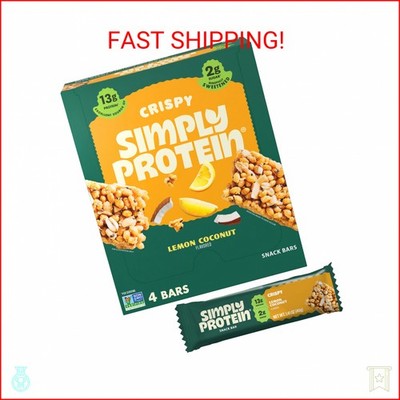 Simply Protein - Lemon Coconut Crispy Bars - Plant Based Protein Bars - Low Carb