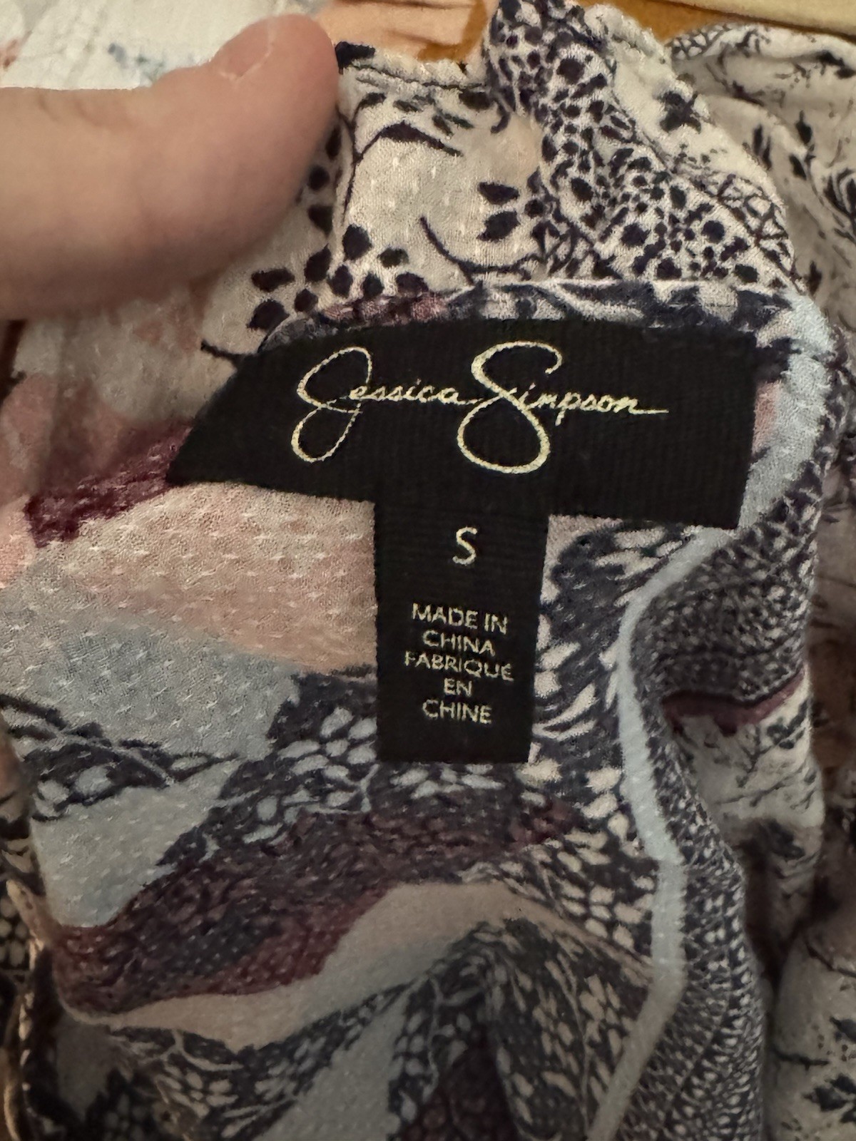 Jessica Simpson Patchwork Blouse Size Small - image 3